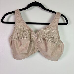 Glamorise MagicLift Moisture Control Wireless Bra 40DD Cafe Heather Nude Beige